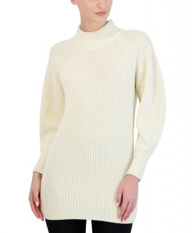 Women's Mock Neck Tunic Sweater White $66.70 Sweaters
