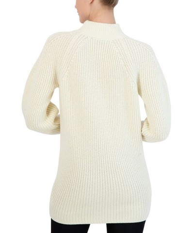 Women's Mock Neck Tunic Sweater White $66.70 Sweaters