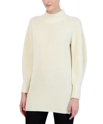 Women's Mock Neck Tunic Sweater White $66.70 Sweaters