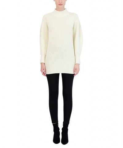 Women's Mock Neck Tunic Sweater White $66.70 Sweaters