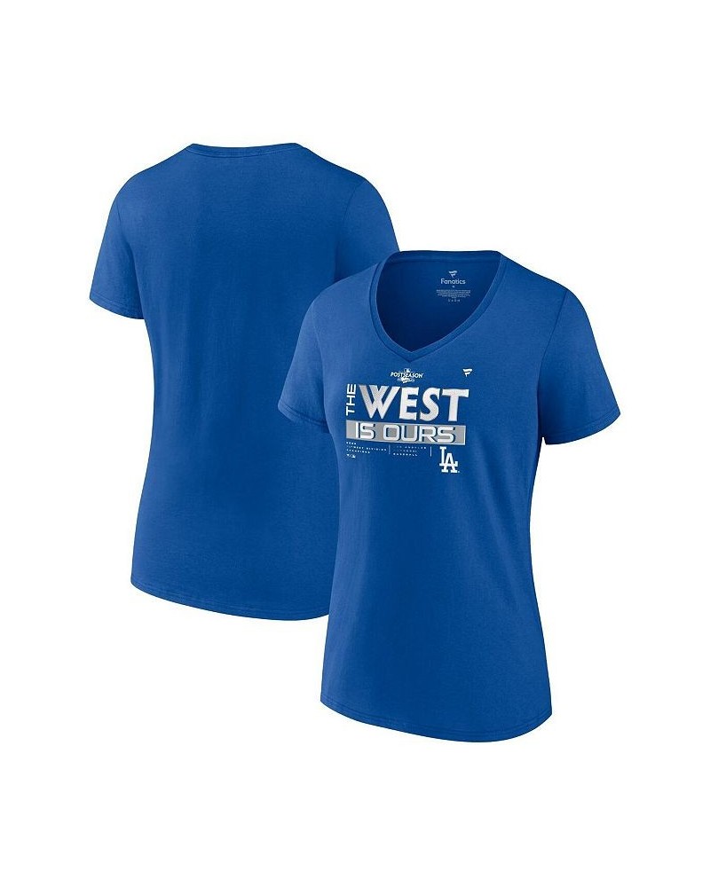 Women's Branded Royal Los Angeles Dodgers 2022 NL West Division Champions Locker Room V-Neck T-shirt Royal $22.50 Tops