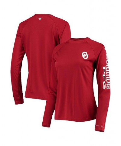 Women's Crimson Oklahoma Sooners PFG Tidal Long Sleeve T-shirt Crimson $20.50 Tops