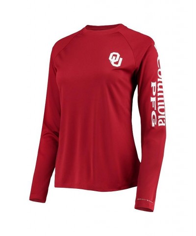 Women's Crimson Oklahoma Sooners PFG Tidal Long Sleeve T-shirt Crimson $20.50 Tops