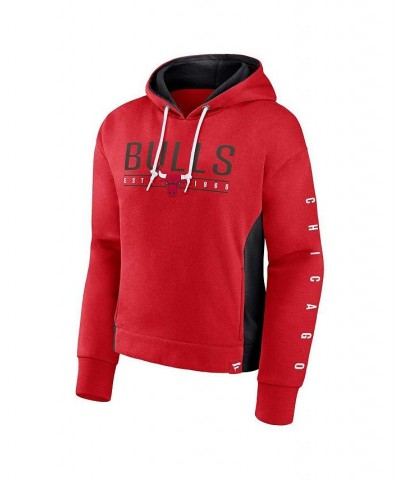 Women's Branded Red Chicago Bulls Iconic Halftime Colorblock Pullover Hoodie Red $41.24 Sweatshirts