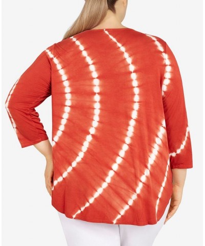 Plus Size Fresh Tie Dye Top Cinnabar $22.19 Tops