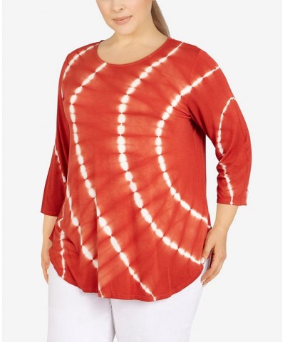 Plus Size Fresh Tie Dye Top Cinnabar $22.19 Tops