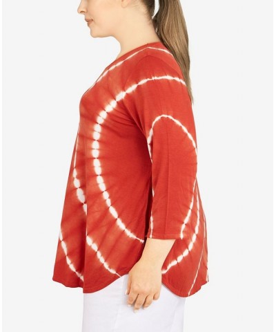 Plus Size Fresh Tie Dye Top Cinnabar $22.19 Tops