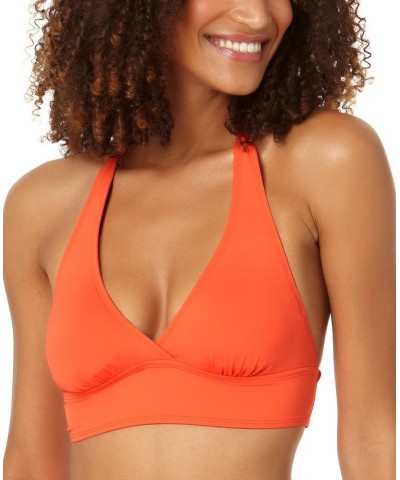 Solid Banded Halter Bikini Top Orange $23.20 Swimsuits