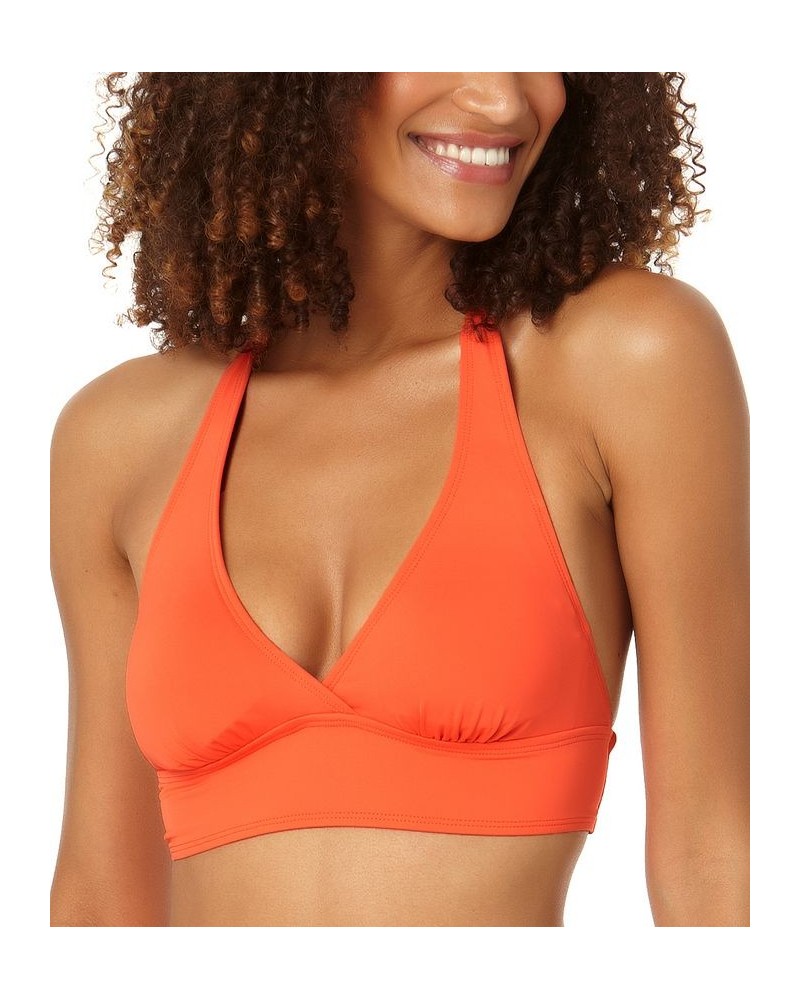 Solid Banded Halter Bikini Top Orange $23.20 Swimsuits