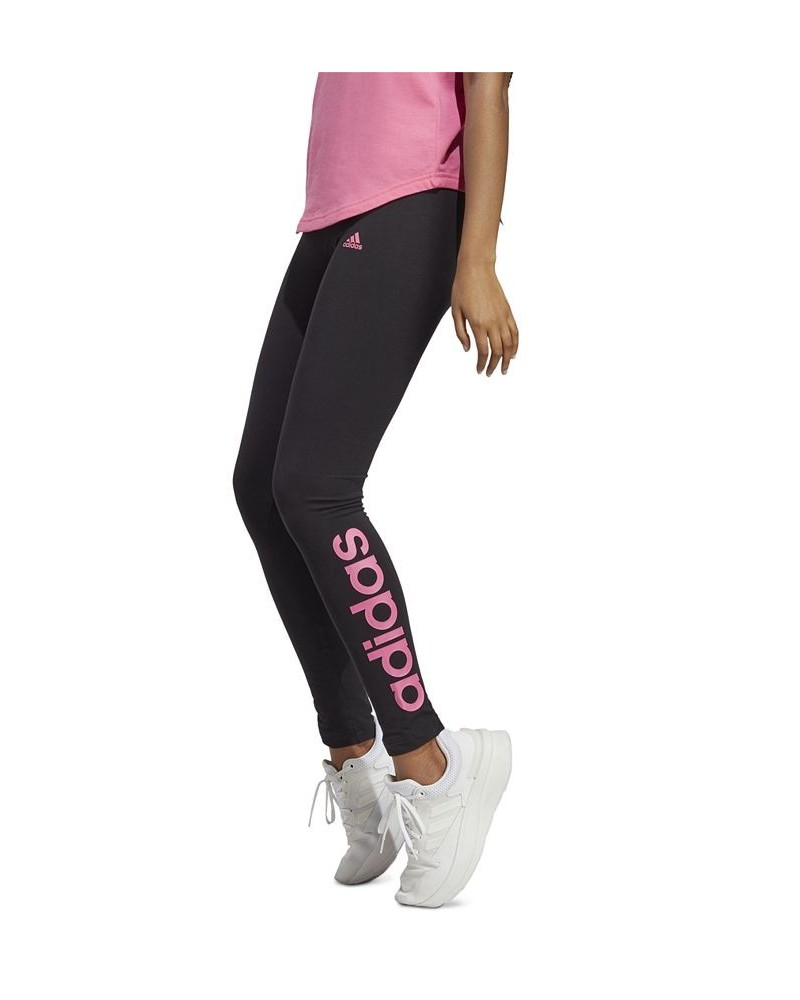 Women's Linear-Logo Full Length Leggings XS-4X Black, Pulse Magenta $23.20 Pants