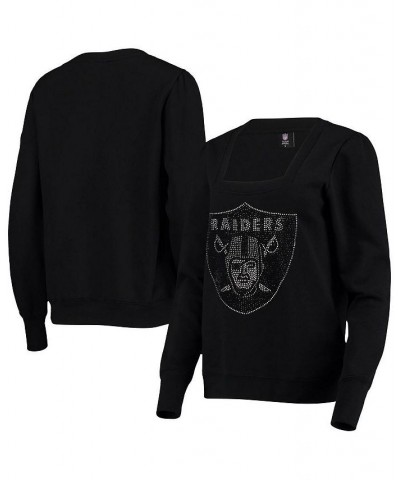 Women's Black Las Vegas Raiders Winners Square Neck Pullover Sweatshirt Black $40.49 Sweatshirts