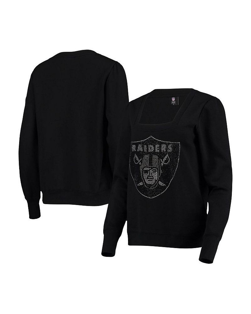 Women's Black Las Vegas Raiders Winners Square Neck Pullover Sweatshirt Black $40.49 Sweatshirts