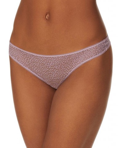 Modern Lace Satin-Trim Thong Underwear DK5013 Purple $9.75 Underwears
