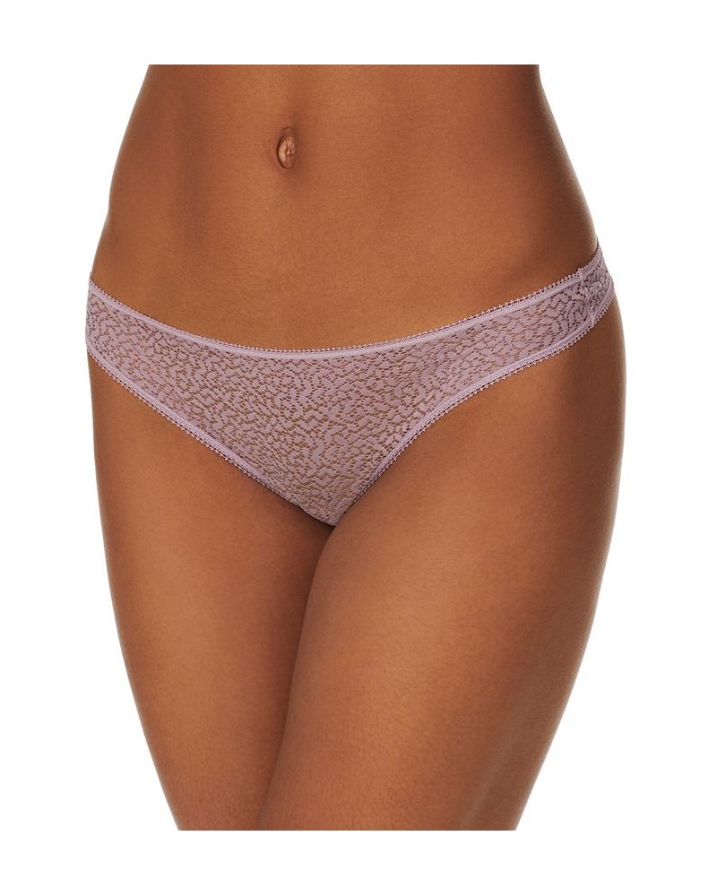 Modern Lace Satin-Trim Thong Underwear DK5013 Purple $9.75 Underwears