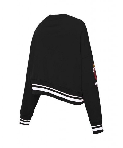 Women's Black Miami Heat Mash Up Pullover Sweatshirt Black $45.04 Sweatshirts