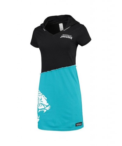 Women's Black Teal Jacksonville Jaguars Hooded Mini Dress Black $36.55 Dresses