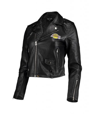 Women's Black Los Angeles Lakers Moto Full-Zip Jacket Black $67.50 Jackets