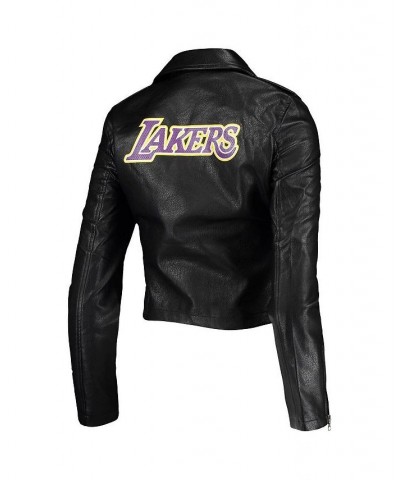 Women's Black Los Angeles Lakers Moto Full-Zip Jacket Black $67.50 Jackets