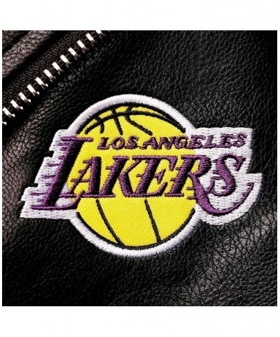 Women's Black Los Angeles Lakers Moto Full-Zip Jacket Black $67.50 Jackets