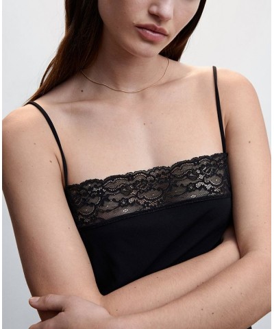 Women's Lace Detail Dress Black $40.79 Dresses