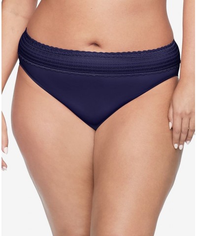 Warners No Pinching No Problems Dig-Free Comfort Waist with Lace Microfiber Hi-Cut 5109 Evening Blue $9.41 Panty