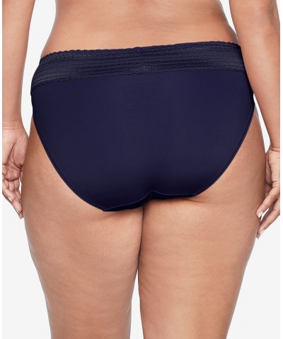 Warners No Pinching No Problems Dig-Free Comfort Waist with Lace Microfiber Hi-Cut 5109 Evening Blue $9.41 Panty