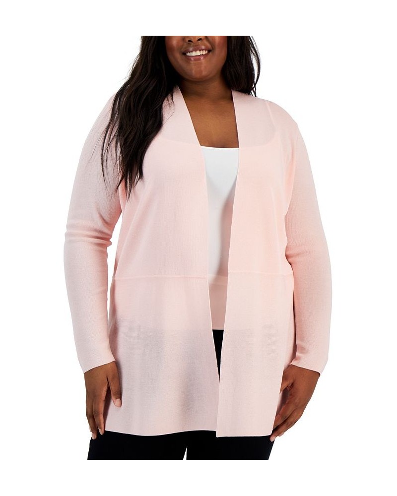 Plus Size Monterey Open-Front Cardigan Cherry Blossom $30.32 Sweaters