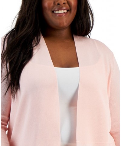 Plus Size Monterey Open-Front Cardigan Cherry Blossom $30.32 Sweaters