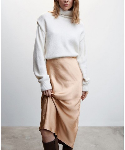 Women's Satin Long Skirt Tan/Beige $37.80 Skirts