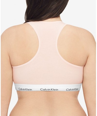 Plus Size Modern Cotton Unlined Bralette QF5116 Pink $20.90 Bras