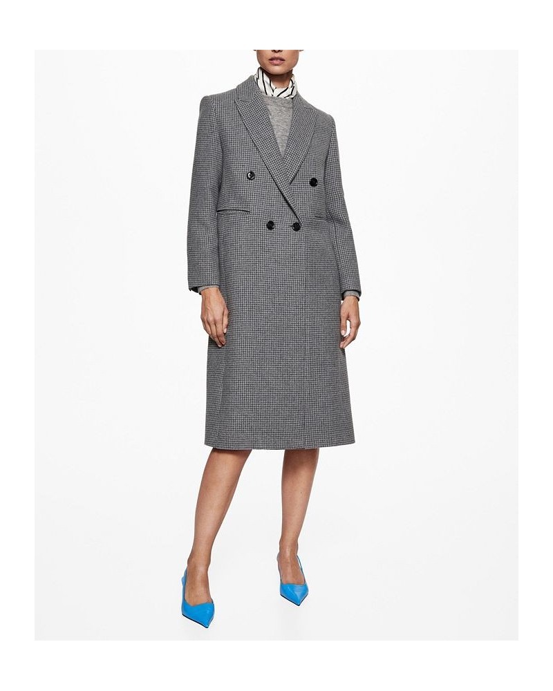 Women's Houndstooth Coat Light Heather Gray $75.60 Coats