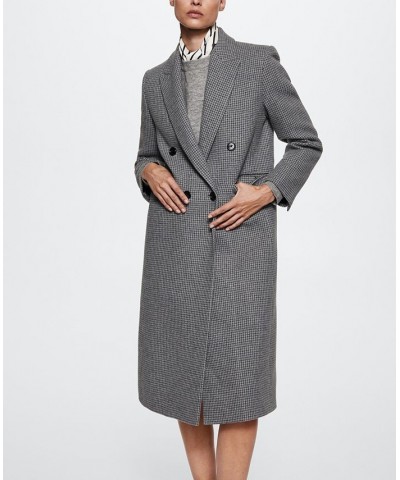 Women's Houndstooth Coat Light Heather Gray $75.60 Coats