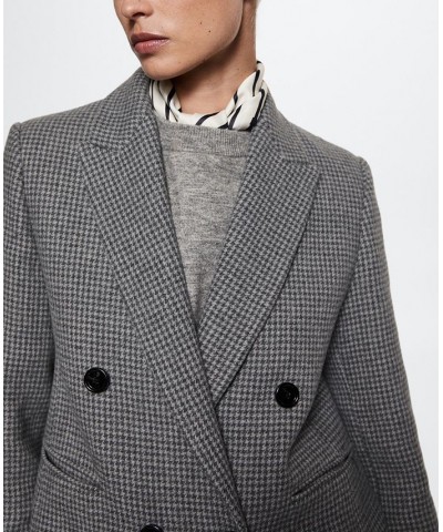 Women's Houndstooth Coat Light Heather Gray $75.60 Coats