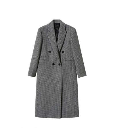 Women's Houndstooth Coat Light Heather Gray $75.60 Coats