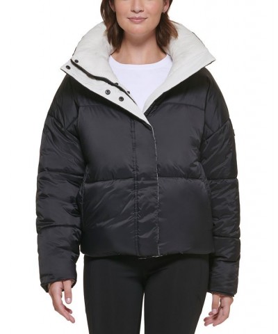 Women's Reversible Oversized Zip-Up Puffer Jacket Tan/Beige $40.74 Jackets