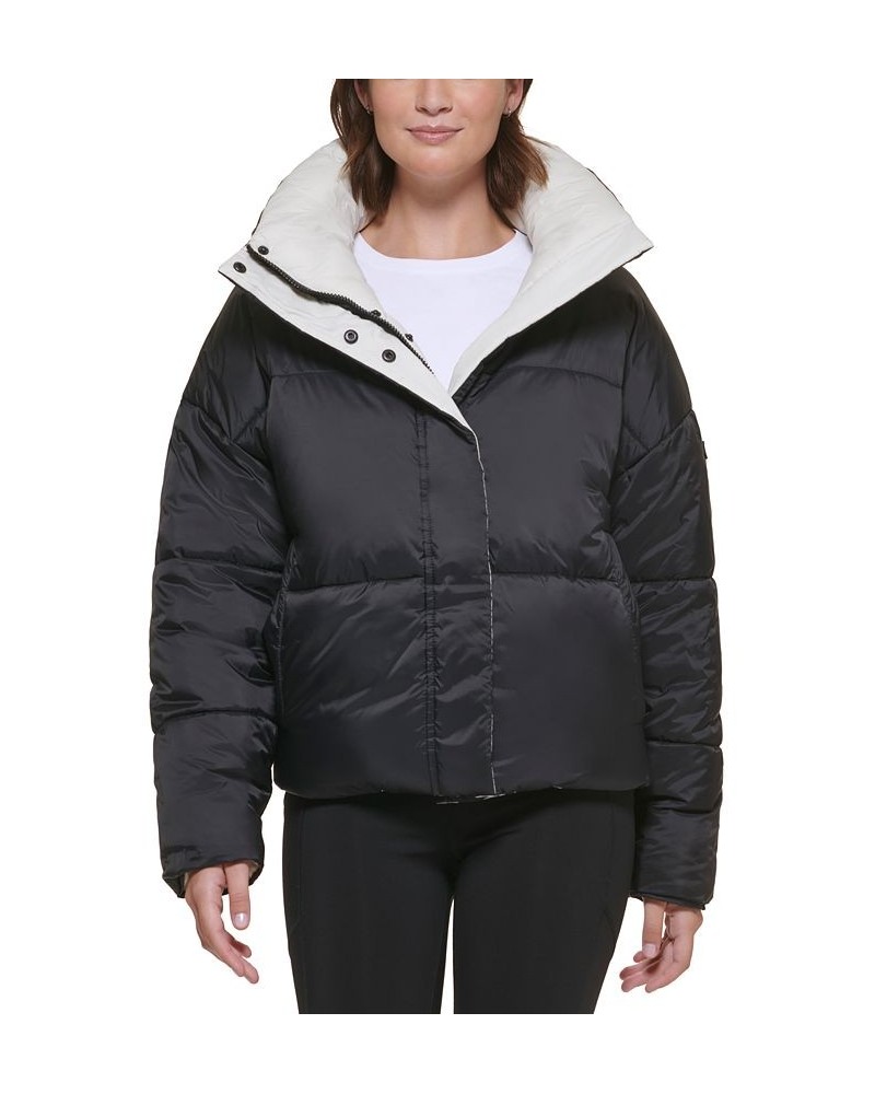 Women's Reversible Oversized Zip-Up Puffer Jacket Tan/Beige $40.74 Jackets