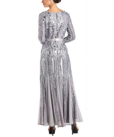 Embellished Godet Gown Silver $64.79 Dresses