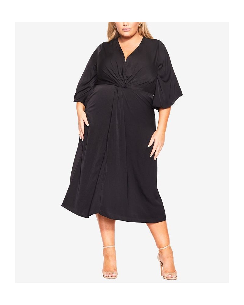 Plus Size Trendy Lindsey Wrap Dress Black $58.11 Dresses