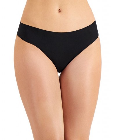 Women's Laser-Cut Thong Underwear Classic Black $9.27 Panty