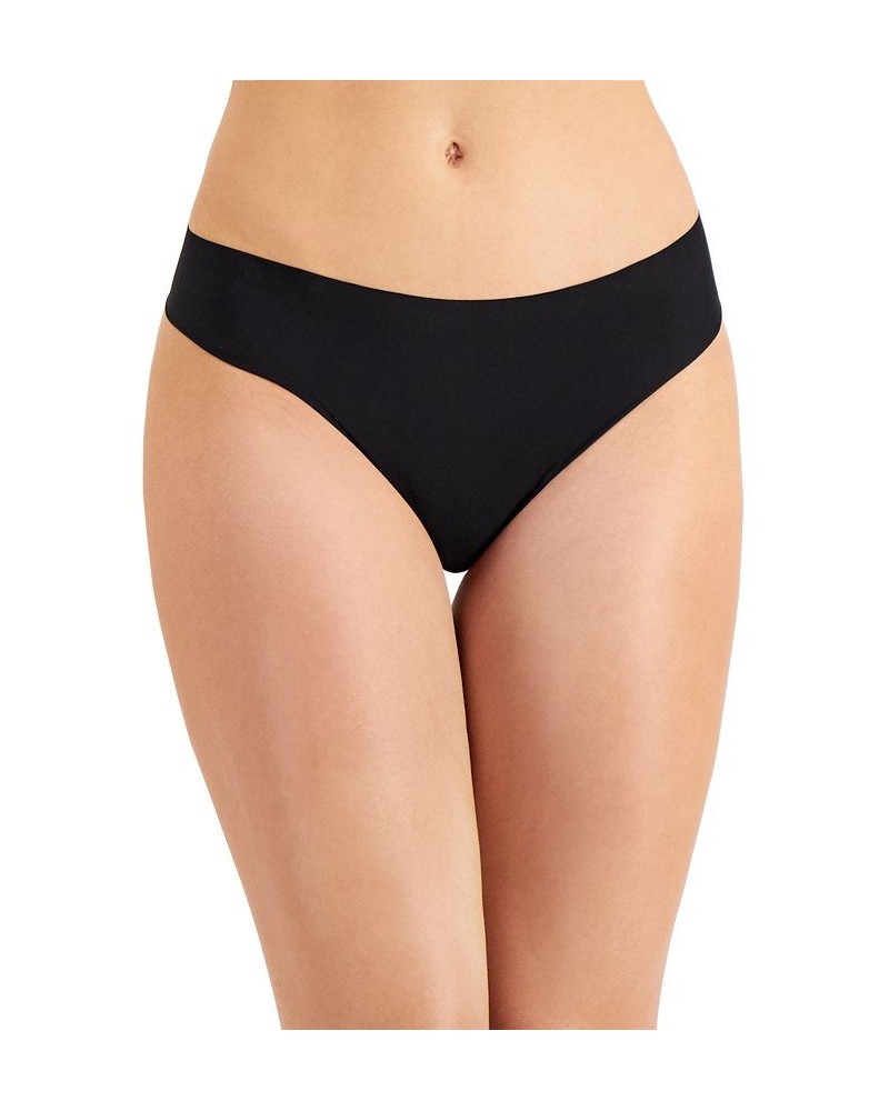 Women's Laser-Cut Thong Underwear Classic Black $9.27 Panty