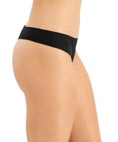 Women's Laser-Cut Thong Underwear Classic Black $9.27 Panty