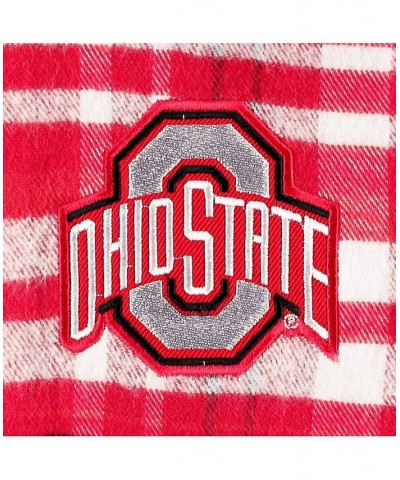 Women's Scarlet Black Ohio State Buckeyes Plus Size Mainstay Plaid Henley Raglan Pullover Hoodie Red $28.70 Sweatshirts