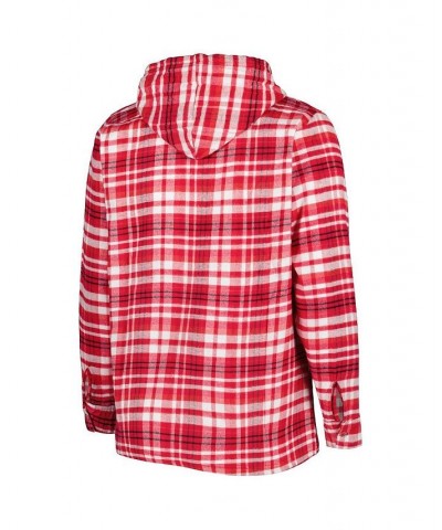 Women's Scarlet Black Ohio State Buckeyes Plus Size Mainstay Plaid Henley Raglan Pullover Hoodie Red $28.70 Sweatshirts