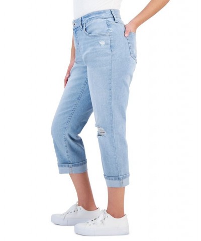 Petite Mid-Rise Curvy-Fit Roll Cuff Capri Jeans Payla $14.70 Jeans