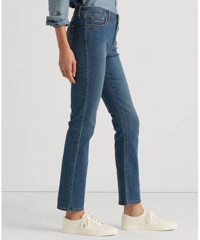 Petite Mid-Rise Straight Jean Petite & Petite Short Lengths Ocean Blue Wash Denim $62.50 Jeans