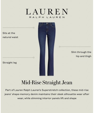 Petite Mid-Rise Straight Jean Petite & Petite Short Lengths Ocean Blue Wash Denim $62.50 Jeans