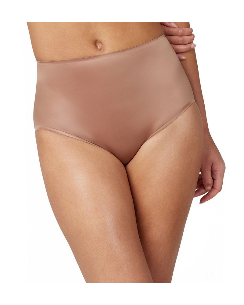 Shaping Satin Seamless Brief Underwear 40062R Brown $19.80 Shapewear