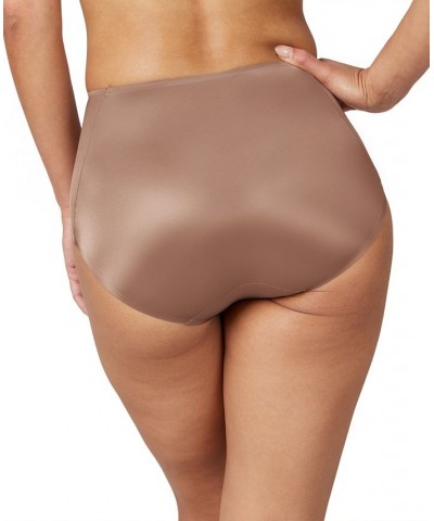 Shaping Satin Seamless Brief Underwear 40062R Brown $19.80 Shapewear