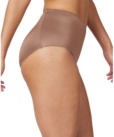 Shaping Satin Seamless Brief Underwear 40062R Brown $19.80 Shapewear