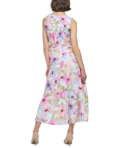 Women's Floral-Print Sleeveless Wrap Dress Cream Multi $59.04 Dresses